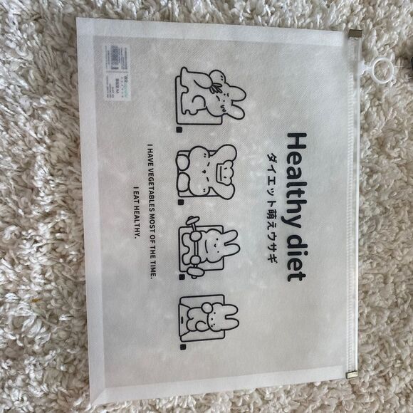 Cute Healthy Diet Letter Size Zip Envelopes. Transparent. Kidcore. Fun. Easter. - Picture 1 of 13